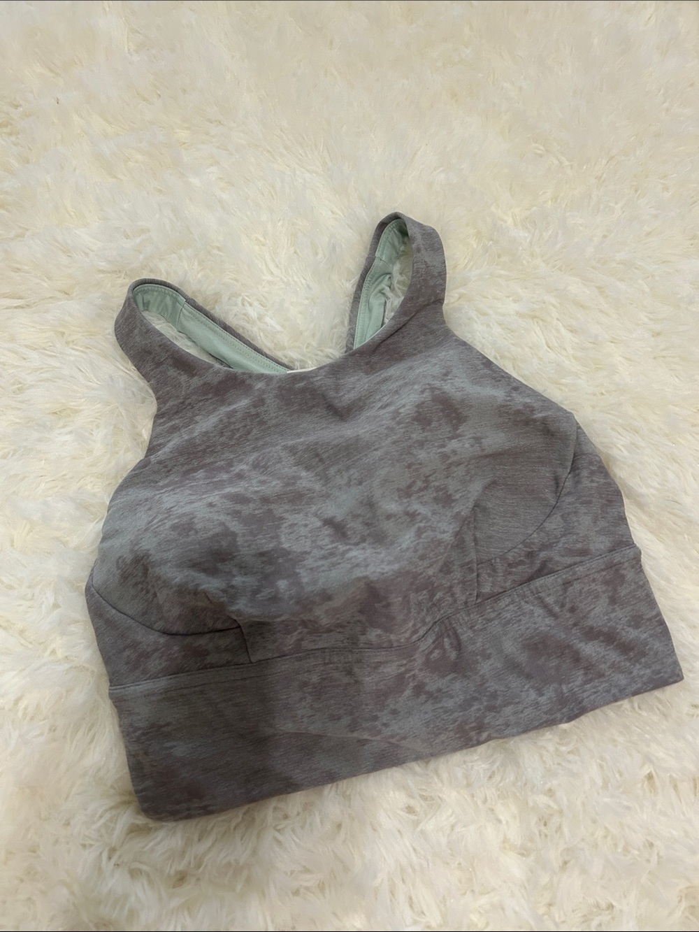 lululemon athletica Gray Marbled High-Neck Sports Bra